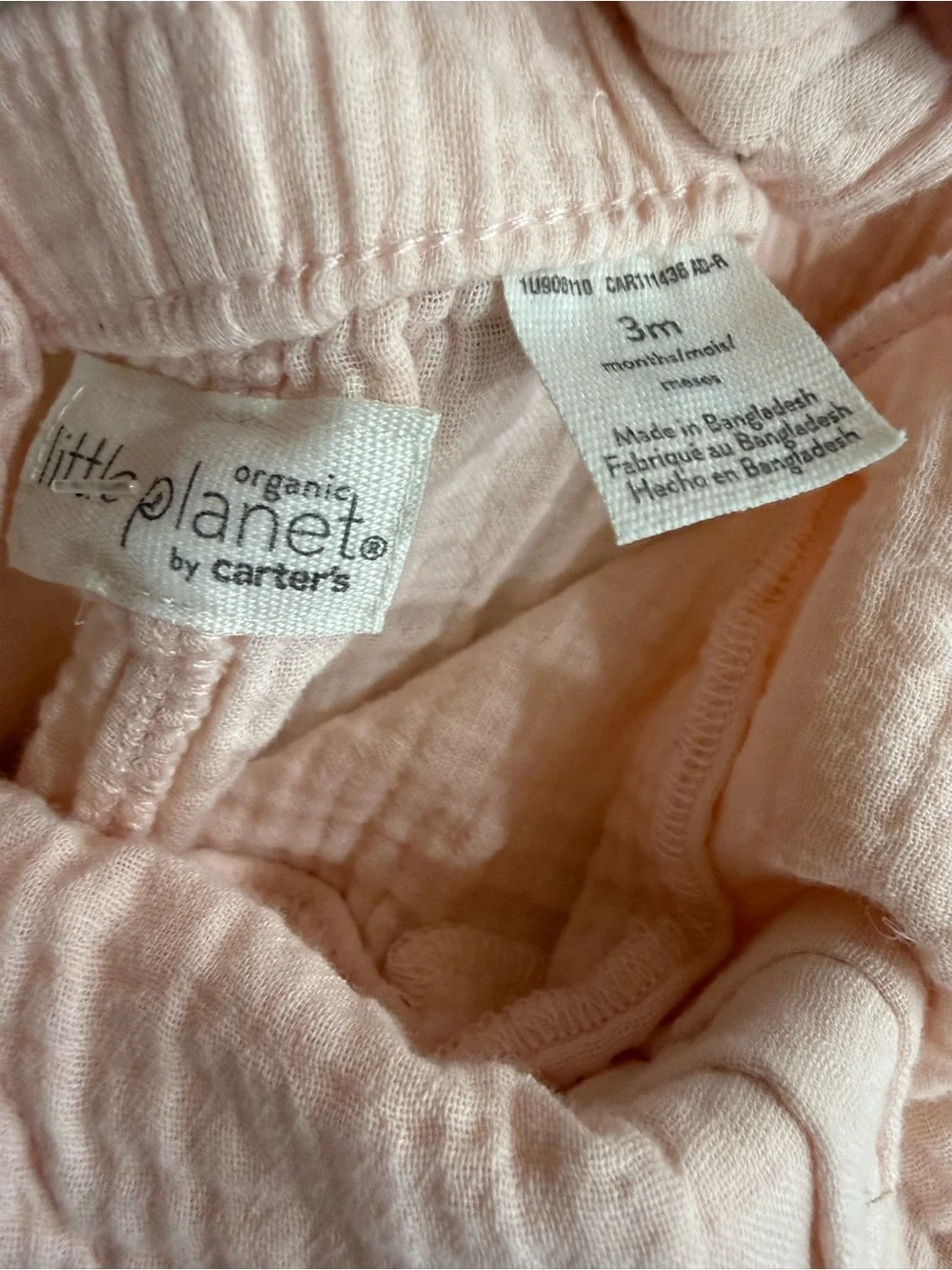 Little Planet by Carter's Organic Cotton Gauze Overalls Pink 3M Baby Romper